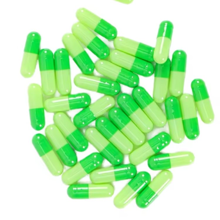 Plant Capsule Emerald Green Light Green Printable Empty HPMC Shell for Powder Filling Halal Certified